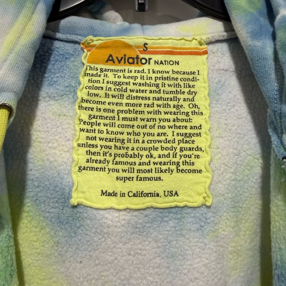 Aviator Nation Tye Dye Zip Up Sweatshirt - Picture 10 of 13